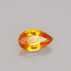 0.58 ct Orange Clinohumite Stone, Natural Clinohumite in Pear Facet Shape for Sale