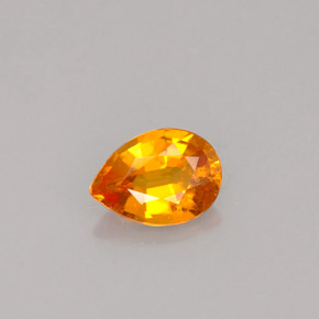 0.48 ct Orange Clinohumite Gemstone, Clinohumite Gem in Pear Facet Shape for Sale.