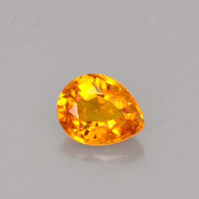 0.75 ct Orange Clinohumite Gemstone, Clinohumite Gem in Pear Facet Shape for Sale.