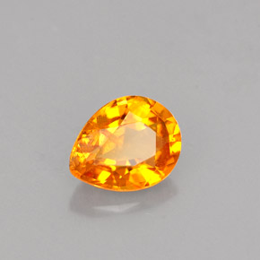 0.75 ct Orange Clinohumite Stone, Natural Clinohumite in Pear Facet Shape for Sale