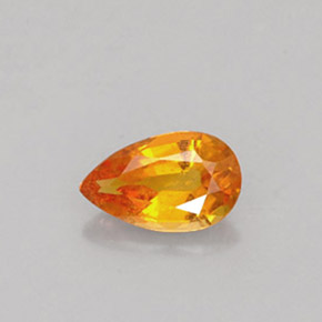0.58 ct Orange Clinohumite Gemstone, Clinohumite Gem in Pear Facet Shape for Sale.