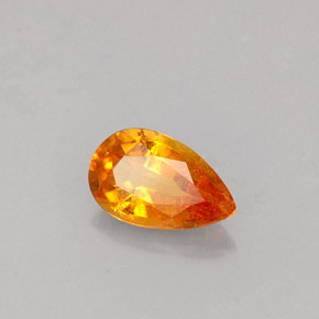 0.58 ct Orange Clinohumite Stone, Natural Clinohumite in Pear Facet Shape for Sale