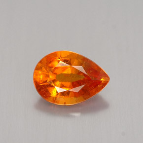 0.98 ct Orange Clinohumite Gemstone, Clinohumite Gem in Pear Facet Shape for Sale.