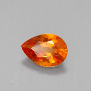 0.98 ct Orange Clinohumite Stone, Natural Clinohumite in Pear Facet Shape for Sale
