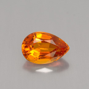 1.03 ct Orange Clinohumite Gemstone, Clinohumite Gem in Pear Facet Shape for Sale.