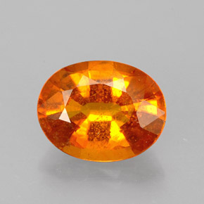 1.46 ct Orange Clinohumite Gemstone, Clinohumite Gem in Oval Facet Shape for Sale.