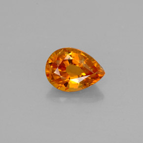 1.06 ct Orange Clinohumite Gemstone, Clinohumite Gem in Pear Facet Shape for Sale.