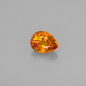 0.61 ct Orange Clinohumite Gemstone, Clinohumite Gem in Pear Facet Shape for Sale.
