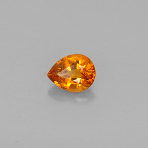 0.61 ct Orange Clinohumite Stone, Natural Clinohumite in Pear Facet Shape for Sale