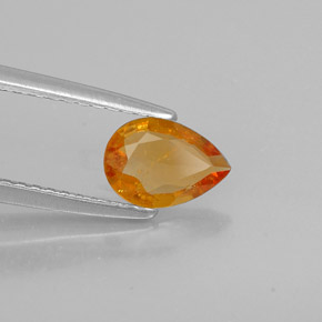 0.55 ct Orange Clinohumite Stone, Natural Clinohumite in Pear Facet Shape for Sale
