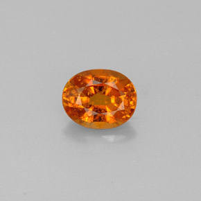 0.92 ct Orange Clinohumite Gemstone, Clinohumite Gem in Oval Facet Shape for Sale.