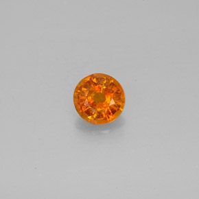 0.64 ct Orange Clinohumite Gemstone, Clinohumite Gem in Round Facet Shape for Sale.
