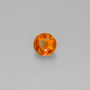 0.64 ct Orange Clinohumite Stone, Natural Clinohumite in Round Facet Shape for Sale