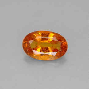 1.42 ct Orange Clinohumite Gemstone, Clinohumite Gem in Oval Facet Shape for Sale.