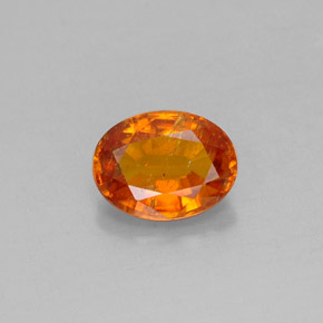 1.36 ct Orange Clinohumite Gemstone, Clinohumite Gem in Oval Facet Shape for Sale.