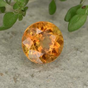 0.85 ct Orange Clinohumite Stone, Natural Clinohumite in Round Facet Shape for Sale