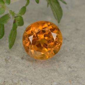 1.19 ct Orange Clinohumite Gemstone, Clinohumite Gem in Round Facet Shape for Sale.