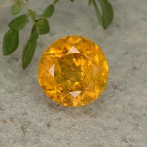 1.35 ct Yellow Clinohumite Gemstone, Clinohumite Gem in Round Facet Shape for Sale.