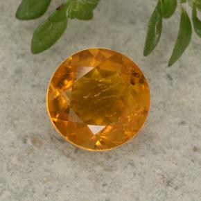 1.3ct Round Facet Yellow Orange Clinohumite Gem for sale 1.3ct Round Facet Yellow Orange Clinohumite Gem (ID: 494995)