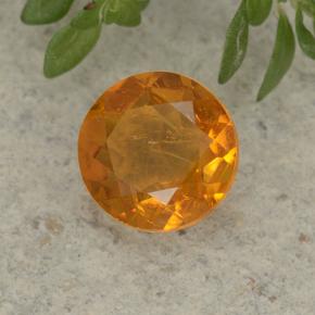 1.26 ct Orange Clinohumite Stone, Natural Clinohumite in Round Facet Shape for Sale