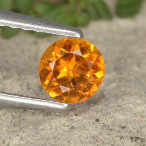 0.38 ct Orange Clinohumite Gemstone, Clinohumite Gem in Round Facet Shape for Sale.