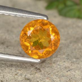 0.6ct Round Facet Yellow Orange Clinohumite for sale thumb image of 0.6ct Round Facet Yellow Orange Clinohumite (ID: 495092)