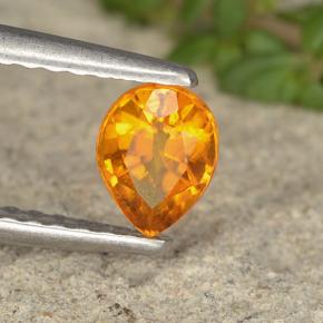 0.46 ct Orange Clinohumite Stone, Natural Clinohumite in Pear Facet Shape for Sale