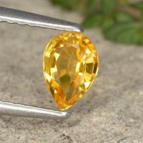 0.58 ct Yellow Clinohumite Stone, Natural Clinohumite in Pear Facet Shape for Sale