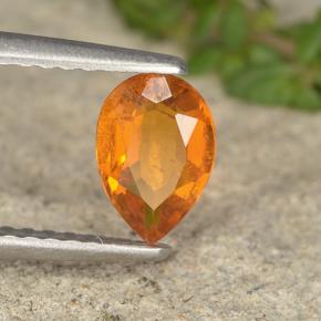 0.73 ct Orange Clinohumite Stone, Natural Clinohumite in Pear Facet Shape for Sale