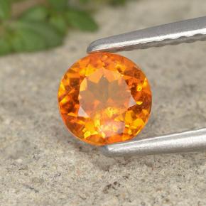 0.55 ct Orange Clinohumite Stone, Natural Clinohumite in Round Facet Shape for Sale
