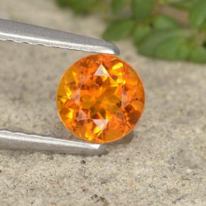 0.49 ct Orange Clinohumite Gemstone, Clinohumite Gem in Round Facet Shape for Sale.