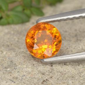 0.49 ct Orange Clinohumite Stone, Natural Clinohumite in Round Facet Shape for Sale