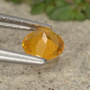 Clinohumite Gemstone in 5 mm (calibrated) Size for Sale, Clinohumite Stone in Golden Yellow Color
