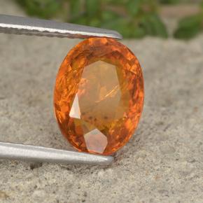 2.34 ct Orange Clinohumite Stone, Natural Clinohumite in Oval Facet Shape for Sale