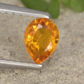 0.43 ct Orange Clinohumite Stone, Natural Clinohumite in Pear Facet Shape for Sale