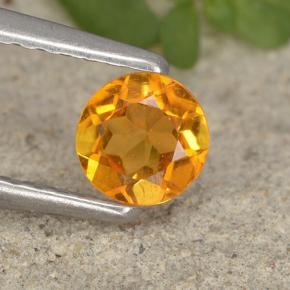 0.34 ct Orange Clinohumite Gemstone, Clinohumite Gem in Round Facet Shape for Sale.