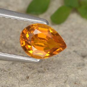 0.7ct Pear Facet Yellow Orange Clinohumite for sale thumb image of 0.7ct Pear Facet Yellow Orange Clinohumite (ID: 495107)