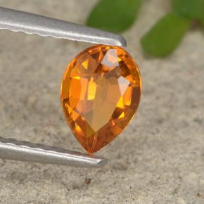 0.70 ct Orange Clinohumite Stone, Natural Clinohumite in Pear Facet Shape for Sale