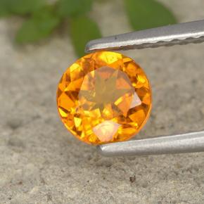 0.80 ct Orange Clinohumite Stone, Natural Clinohumite in Round Facet Shape for Sale