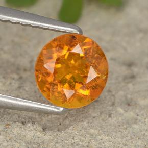 0.86 ct Orange Clinohumite Gemstone, Clinohumite Gem in Round Facet Shape for Sale.