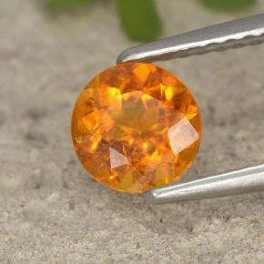 0.86 ct Orange Clinohumite Stone, Natural Clinohumite in Round Facet Shape for Sale