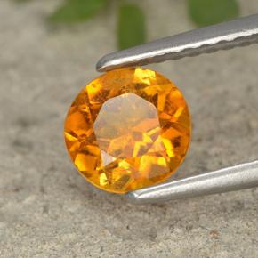 0.87 ct Orange Clinohumite Stone, Natural Clinohumite in Round Facet Shape for Sale