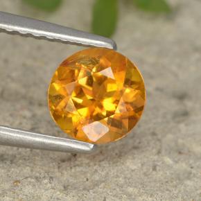 0.8ct Round Facet Yellow Orange Clinohumite for sale thumb image of 0.8ct Round Facet Yellow Orange Clinohumite (ID: 495111)