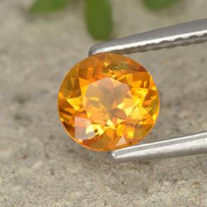 0.75 ct Orange Clinohumite Stone, Natural Clinohumite in Round Facet Shape for Sale