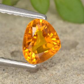0.63 ct Orange Clinohumite Gemstone, Clinohumite Gem in Pear Facet Shape for Sale.