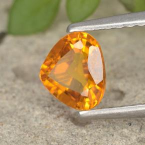 0.63 ct Orange Clinohumite Stone, Natural Clinohumite in Pear Facet Shape for Sale