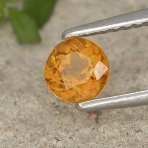 0.46 ct Orange Clinohumite Stone, Natural Clinohumite in Round Facet Shape for Sale