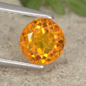 0.94 ct Orange Clinohumite Gemstone, Clinohumite Gem in Round Facet Shape for Sale.