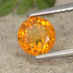 0.94 ct Orange Clinohumite Stone, Natural Clinohumite in Round Facet Shape for Sale