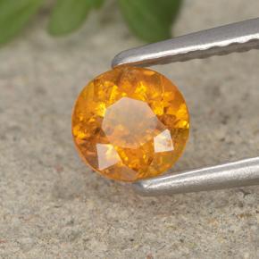 0.46 ct Orange Clinohumite Stone, Natural Clinohumite in Round Facet Shape for Sale